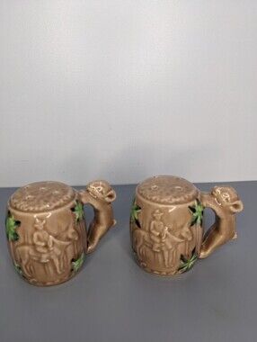 FBHO Japan Donkey Rider Salt And Pepper Shakers 1950s 1960s Hand Decorated